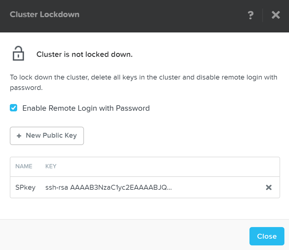 Cluster Lockdown Page