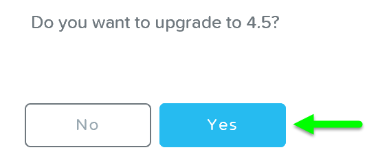 Upgrade Software - Confirm Upgrade
