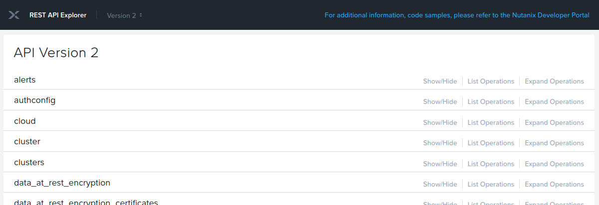 Prism Element REST API Explorer