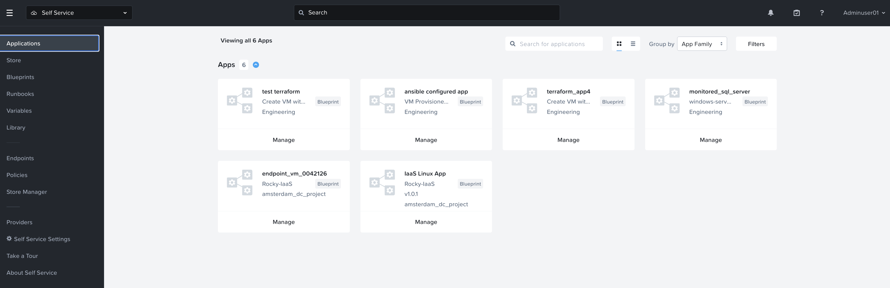 Self-Service Deployed Applications Self-Service Deployed Applications